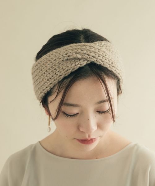 ◼️ボンネット風ヘアターバン ニットヘアバンド ヘアアクセサリー