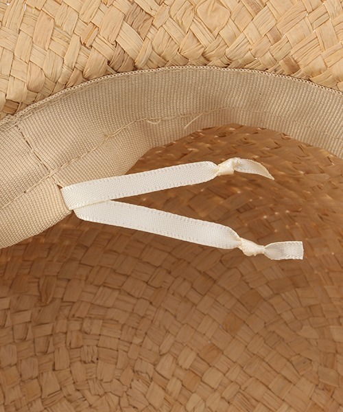 petit main(プティマイン)の「UVケア リボンつきラフィアカンカン帽(ハット・キッズ・アイボリー/ピンク・50㎝/52cm/54cm)」の6枚目の写真