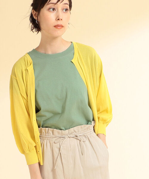 Ray BEAMS（レイビームス）の「Ray BEAMS / キーネック 7分袖 カーディガン（カーディガン/ボレロ・レディース・ブラック/イエロー/パープル系その他2・ONE SIZE）」の10枚目の写真