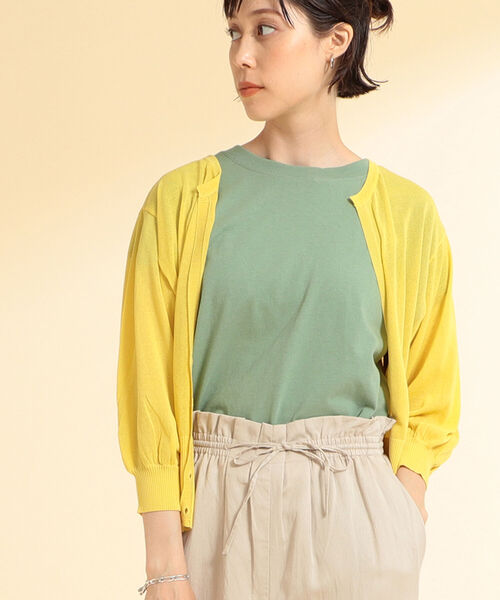 Ray BEAMS（レイビームス）の「Ray BEAMS / キーネック 7分袖 カーディガン（カーディガン/ボレロ・レディース・ブラック/イエロー/パープル系その他2・ONE SIZE）」の11枚目の写真