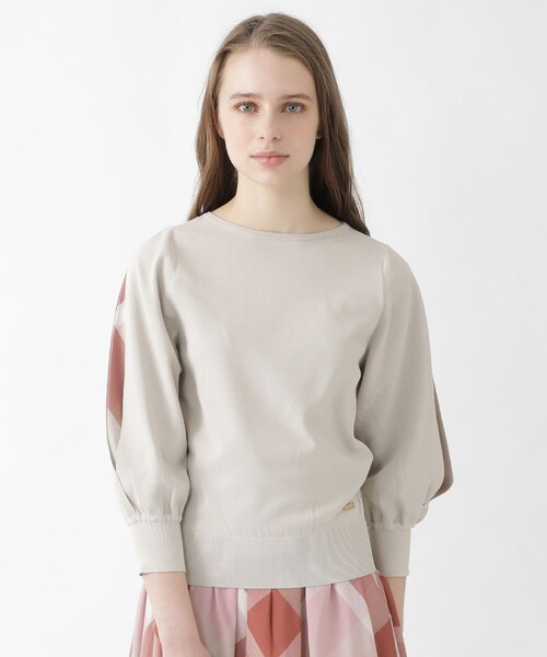 【概ね良好】ブルーレーベルクレストブリッジアセテートストレッチボートネックニット BLUE LABEL CRESTBRIDGE（ブルーレーベルクレストブリッジ）の
