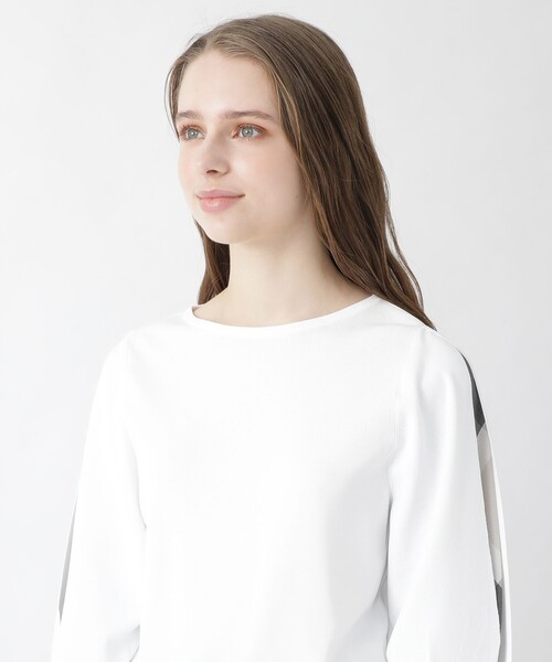 【概ね良好】ブルーレーベルクレストブリッジアセテートストレッチボートネックニット BLUE LABEL CRESTBRIDGE（ブルーレーベルクレストブリッジ）の