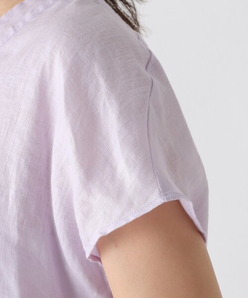 JET（ジェット）の「◆【ウォッシャブル】フレンチリネンVネック半袖ブラウス（シャツ/ブラウス・レディース・ホワイト/チャコールグレー/ベージュ/レモンイエロー/パープル系4・80/04）」の22枚目の写真