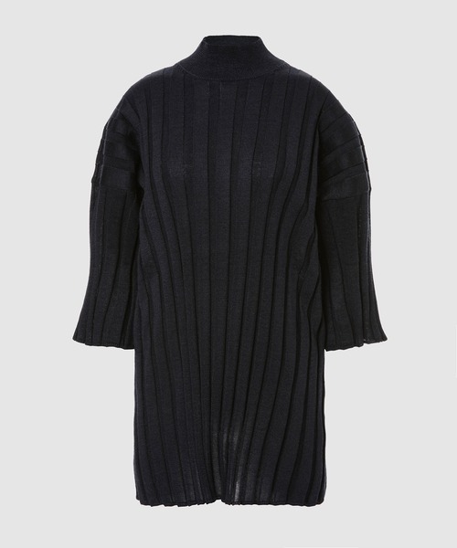 MAISON EUREKA（メゾンエウレカ）の「STRIPE RIB MOCK NECK（ニット/セーター・レディース・マスタード/ブルー系その他/ピンク系その他/ホワイト・FREE）」の3枚目の写真