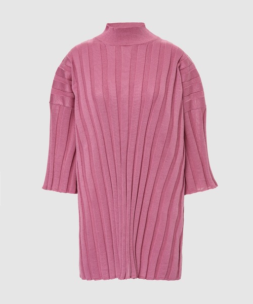 MAISON EUREKA（メゾンエウレカ）の「STRIPE RIB MOCK NECK（ニット/セーター・レディース・マスタード/ブルー系その他/ピンク系その他/ホワイト・FREE）」の4枚目の写真