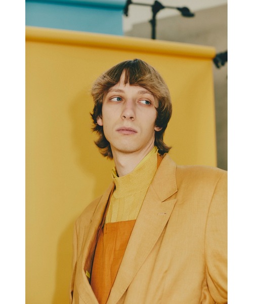 MAISON EUREKA（メゾンエウレカ）の「STRIPE RIB MOCK NECK（ニット/セーター・レディース・マスタード/ブルー系その他/ピンク系その他/ホワイト・FREE）」の6枚目の写真