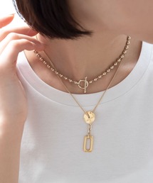 colleca la（コレカラ）の「ボールチェーンのレイヤードネックレス（ネックレス・メンズ）」