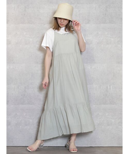 dazzlin（ダズリン）の「フォトメッセージオーバーTシャツ（Tシャツ/カットソー・レディース・グレー/オフホワイト/ベージュ/オレンジ・FREE）」の11枚目の写真