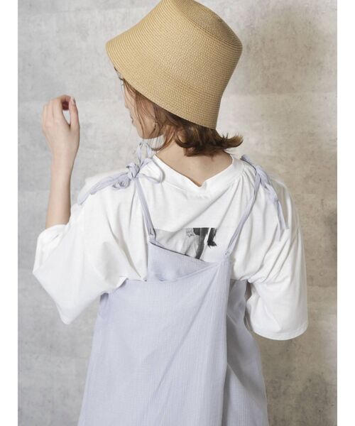 dazzlin（ダズリン）の「フォトメッセージオーバーTシャツ（Tシャツ/カットソー・レディース・グレー/オフホワイト/ベージュ/オレンジ・FREE）」の20枚目の写真