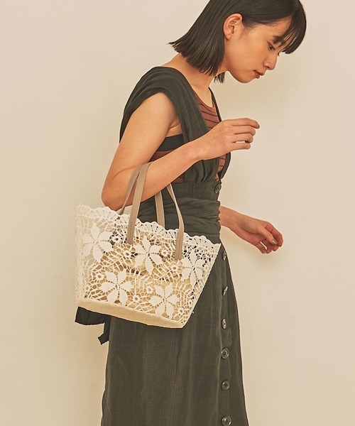 セール 巾着付硬化レース花柄トートバッグ かごバッグ Cooco クーコ のファッション通販 Zozotown