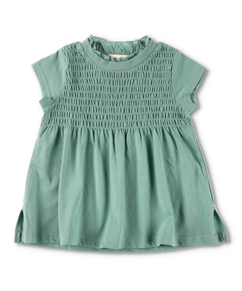 BRANSHES（ブランシェス）の「シャーリング半袖チュニック（チュニック・キッズ・ブラック/カーキ/ピンク・130cm/140cm/150cm/100cm/110cm/90cm/120cm）」の3枚目の写真