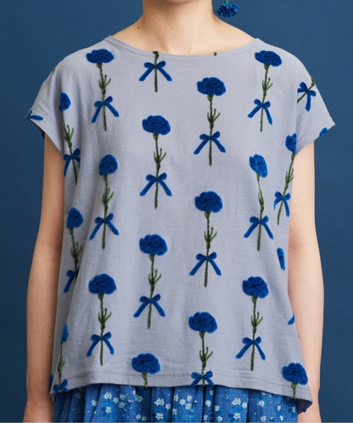 eiπe （イーペ）の「eiπe カーネーションジャカード　フレンチプルオーバー（Tシャツ/カットソー・レディース・レッド/ブルー・FREE）」の19枚目の写真