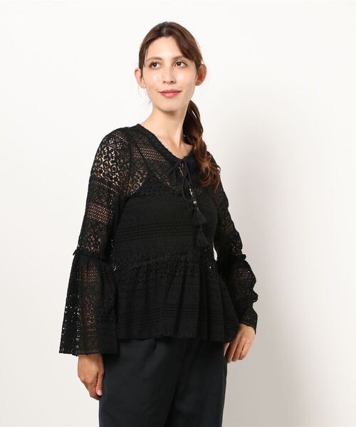 FELLINI（フェリーニ）の「レースブラウス（シャツ/ブラウス・レディース・ブラック/ブラウン/グリーン・M）」の2枚目の写真