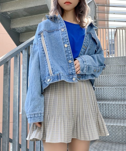 Figments（フィグメンツ）の「チェッククリスタルプリーツミニスカート（スカート・レディース・ライトグレー/ネイビー・FREE）」の10枚目の写真