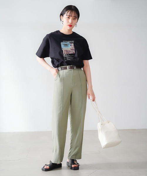 PAGEBOY（ページボーイ）の「アナログアートTシャツ（Tシャツ/カットソー・レディース・オフホワイト/ブラック・FREE）」の4枚目の写真