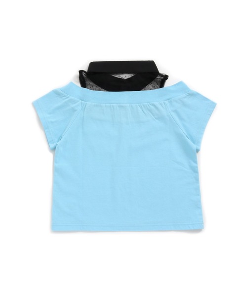 JENNI love（ジェニィラブ）の「シャツドッキング肩あきＴシャツ（Tシャツ/カットソー・キッズ・ブラック/サックスブルー/ラベンダー・130cm/140cm/150cm/160cm）」の10枚目の写真