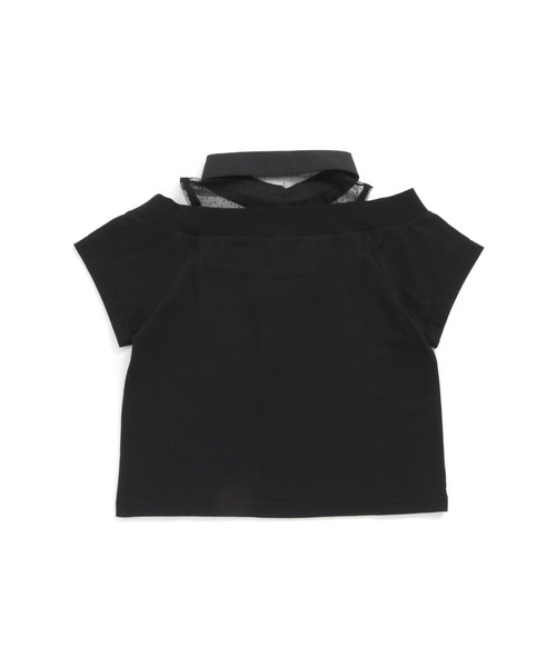 JENNI love（ジェニィラブ）の「シャツドッキング肩あきＴシャツ（Tシャツ/カットソー・キッズ・ブラック/サックスブルー/ラベンダー・130cm/140cm/150cm/160cm）」の8枚目の写真