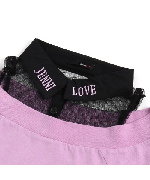 JENNI love（ジェニィラブ）の「シャツドッキング肩あきＴシャツ（Tシャツ/カットソー・キッズ・ブラック/サックスブルー/ラベンダー・130cm/140cm/150cm/160cm）」の13枚目の写真