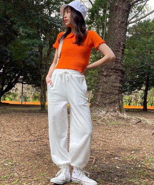 WEGO(ウィゴー)の「WEGO/ニットメッシュ半袖ポロシャツ(ポロシャツ・レディース・ホワイト/ブラック/サックスブルー/オレンジ・FREE)」の18枚目の写真