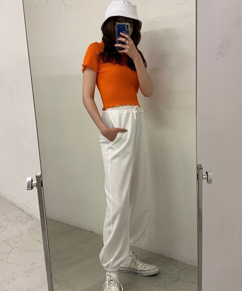 WEGO(ウィゴー)の「WEGO/ニットメッシュ半袖ポロシャツ(ポロシャツ・レディース・ホワイト/ブラック/サックスブルー/オレンジ・FREE)」の15枚目の写真