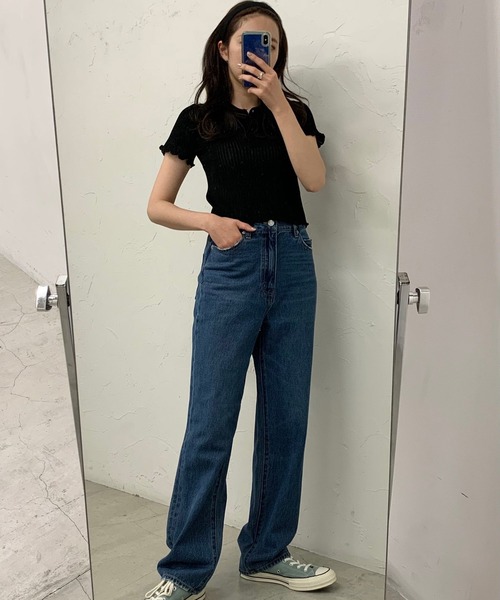 WEGO(ウィゴー)の「WEGO/ニットメッシュ半袖ポロシャツ(ポロシャツ・レディース・ホワイト/ブラック/サックスブルー/オレンジ・FREE)」の16枚目の写真