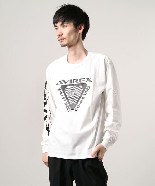 AVIREX（アヴィレックス）の「AVIREX/アヴィレックス　フューチャーコマンド トライアングルＴシャツ/L/S AFC TRIANGLE T-SHIRT（Tシャツ/カットソー・メンズ・ブラック/ブラウン系その他2/オフホワイト/ライトブルーグレー・X-LARGE/LARGE/MEDIUM）」の2枚目の写真