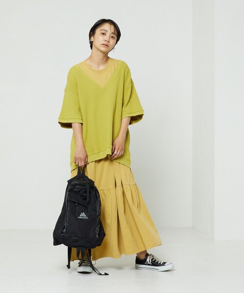 FREAK'S STORE(フリークスストア)の「ダメージワッフルVネックTシャツ(Tシャツ/カットソー・レディース・ピンク/ブラック/オフホワイト/ブルーグリーン・フリ-)」の15枚目の写真