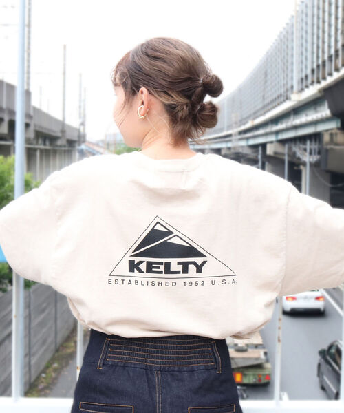 KELTY（ケルティ）の「【KELTY/ケルティ】GLOSTER別注 バックプリント ビッグシルエットショートスリーブTシャツ（Tシャツ/カットソー・メンズ・ホワイト/ブラック/ベージュ/オリーブ・M/L）」の4枚目の写真