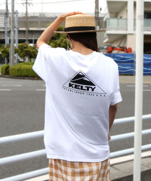 KELTY（ケルティ）の「【KELTY/ケルティ】GLOSTER別注 バックプリント ビッグシルエットショートスリーブTシャツ（Tシャツ/カットソー・メンズ・ホワイト/ブラック/ベージュ/オリーブ・M/L）」の8枚目の写真