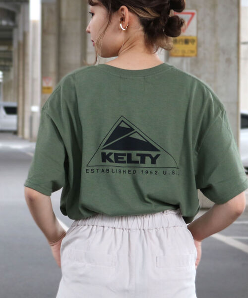 KELTY（ケルティ）の「【KELTY/ケルティ】GLOSTER別注 バックプリント ビッグシルエットショートスリーブTシャツ（Tシャツ/カットソー・メンズ・ホワイト/ブラック/ベージュ/オリーブ・M/L）」の9枚目の写真