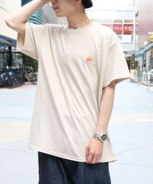 KELTY（ケルティ）の「【KELTY/ケルティ】GLOSTER別注 バックプリント ビッグシルエットショートスリーブTシャツ（Tシャツ/カットソー・メンズ・ホワイト/ブラック/ベージュ/オリーブ・M/L）」の14枚目の写真