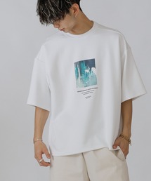 COOLダンボール コラージュアートプリント ワイドシルエット Tシャツ