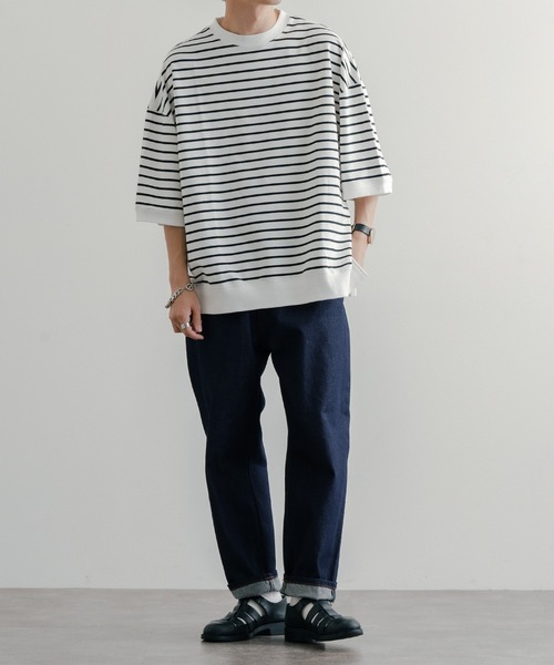 epnok(エプノック)の「ベーシックルーズボーダーTee(Tシャツ/カットソー・メンズ・ブラック/オフホワイト・SMALL/MEDIUM/LARGE)」の16枚目の写真