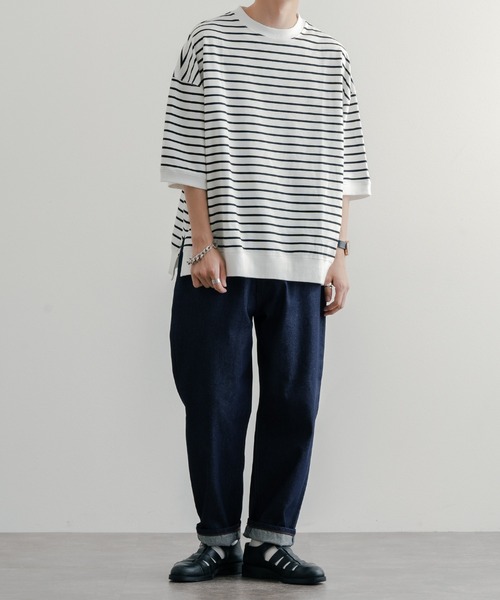 epnok(エプノック)の「ベーシックルーズボーダーTee(Tシャツ/カットソー・メンズ・ブラック/オフホワイト・SMALL/MEDIUM/LARGE)」の20枚目の写真