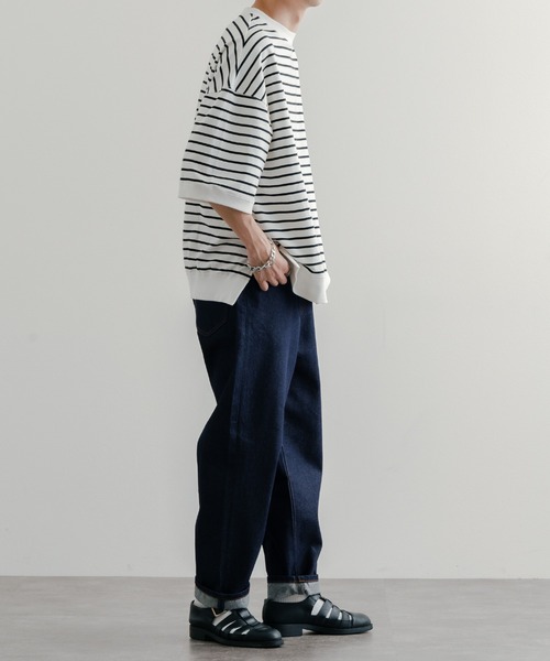 epnok(エプノック)の「ベーシックルーズボーダーTee(Tシャツ/カットソー・メンズ・ブラック/オフホワイト・SMALL/MEDIUM/LARGE)」の12枚目の写真