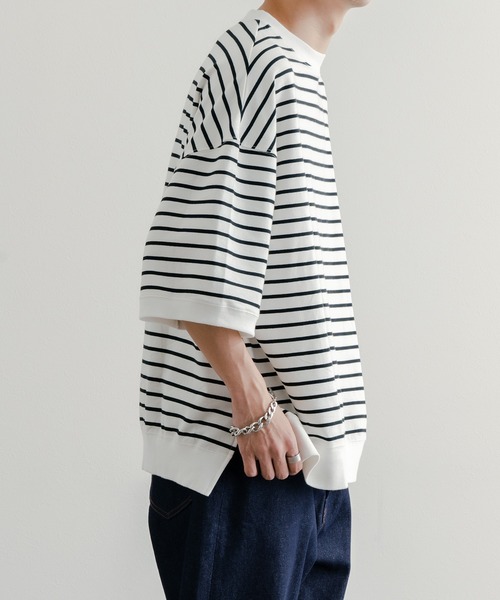 epnok(エプノック)の「ベーシックルーズボーダーTee(Tシャツ/カットソー・メンズ・ブラック/オフホワイト・SMALL/MEDIUM/LARGE)」の15枚目の写真