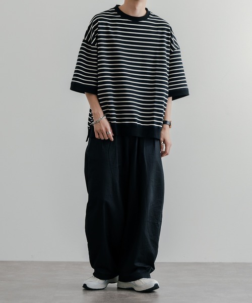 epnok(エプノック)の「ベーシックルーズボーダーTee(Tシャツ/カットソー・メンズ・ブラック/オフホワイト・SMALL/MEDIUM/LARGE)」の18枚目の写真