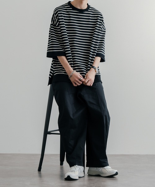 epnok(エプノック)の「ベーシックルーズボーダーTee(Tシャツ/カットソー・メンズ・ブラック/オフホワイト・SMALL/MEDIUM/LARGE)」の14枚目の写真