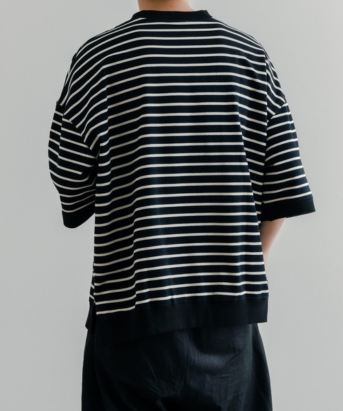 epnok(エプノック)の「ベーシックルーズボーダーTee(Tシャツ/カットソー・メンズ・ブラック/オフホワイト・SMALL/MEDIUM/LARGE)」の5枚目の写真