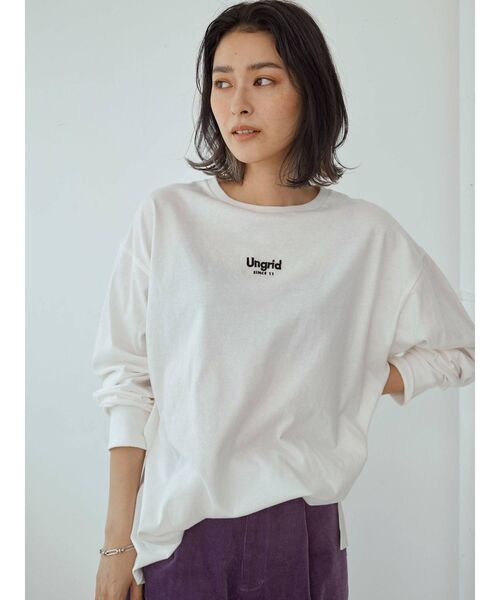 Ungrid（アングリッド）の「【10周年限定】UngridロゴロングスリーブTee（Tシャツ/カットソー・レディース・ブラック/ベージュ/オフホワイト・FREE）」の6枚目の写真