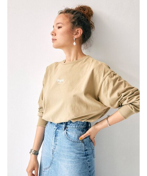 Ungrid（アングリッド）の「【10周年限定】UngridロゴロングスリーブTee（Tシャツ/カットソー・レディース・ブラック/ベージュ/オフホワイト・FREE）」の11枚目の写真
