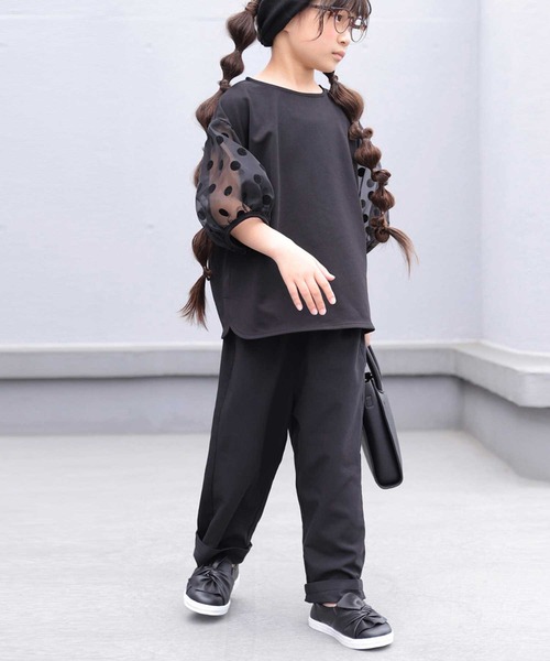 antiqua(アンティカ)の「特別な一着。シアースリーブトップス(シャツ/ブラウス・キッズ・ブラック・4/3/5)」の6枚目の写真