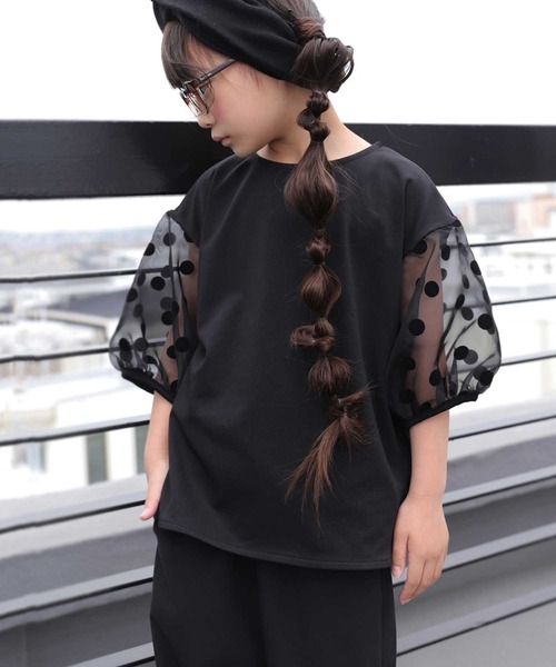 antiqua(アンティカ)の「特別な一着。シアースリーブトップス(シャツ/ブラウス・キッズ・ブラック・4/3/5)」の7枚目の写真