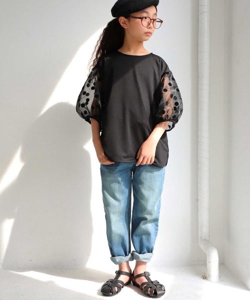 antiqua(アンティカ)の「特別な一着。シアースリーブトップス(シャツ/ブラウス・キッズ・ブラック・4/3/5)」の8枚目の写真