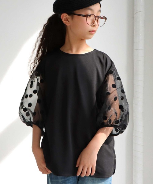 antiqua(アンティカ)の「特別な一着。シアースリーブトップス(シャツ/ブラウス・キッズ・ブラック・4/3/5)」の10枚目の写真