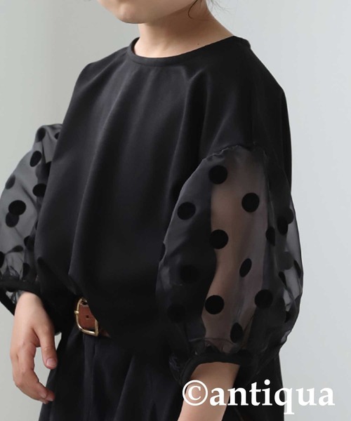antiqua(アンティカ)の「特別な一着。シアースリーブトップス(シャツ/ブラウス・キッズ・ブラック・4/3/5)」の21枚目の写真