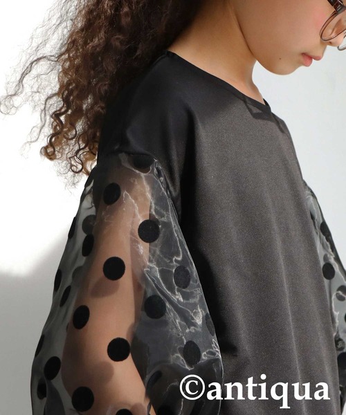 antiqua(アンティカ)の「特別な一着。シアースリーブトップス(シャツ/ブラウス・キッズ・ブラック・4/3/5)」の20枚目の写真