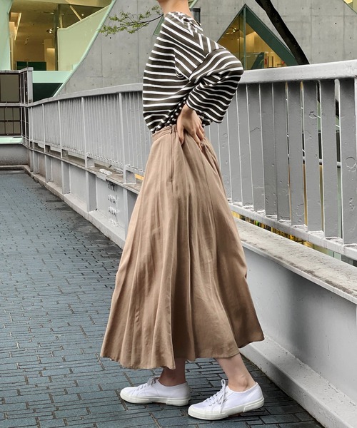 un dix cors（アンディコール）の「アレンジ自在で着回ししやすい　2way袖フリルボーダーカットソー（Tシャツ/カットソー・レディース・ネイビー/カーキ/ブラウン系その他・FREE）」の17枚目の写真