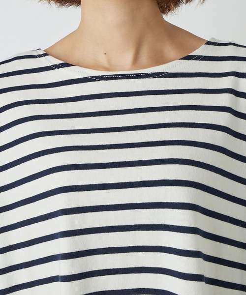 un dix cors（アンディコール）の「アレンジ自在で着回ししやすい　2way袖フリルボーダーカットソー（Tシャツ/カットソー・レディース・ネイビー/カーキ/ブラウン系その他・FREE）」の11枚目の写真