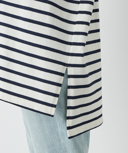 un dix cors（アンディコール）の「アレンジ自在で着回ししやすい　2way袖フリルボーダーカットソー（Tシャツ/カットソー・レディース・ネイビー/カーキ/ブラウン系その他・FREE）」の19枚目の写真